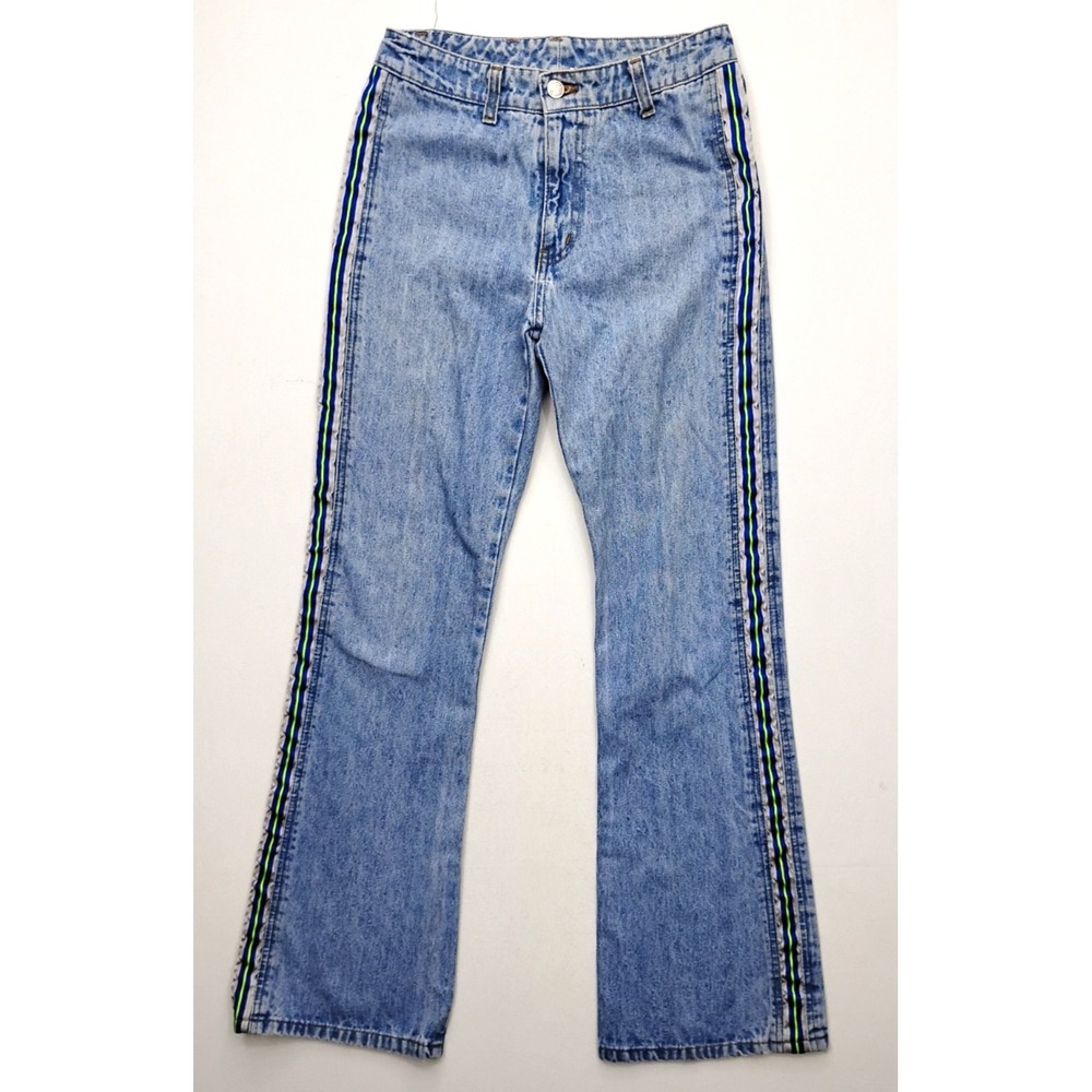 Outlaw Women's Jeans Size 5 Wide‎ Leg Skater Grunge Made In The USA Y2K Stripe